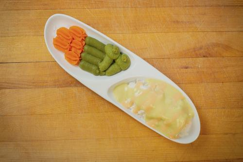 How To Plate Fish, Rice and Vegetable Purée