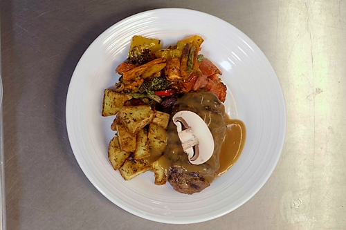 Preparing Salisbury Steak