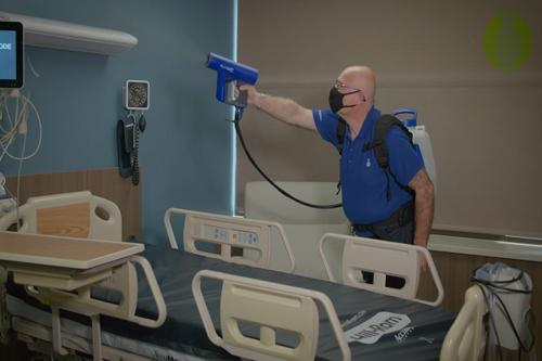 Patient Room Disinfectant Process with Electrostatic Sprayer