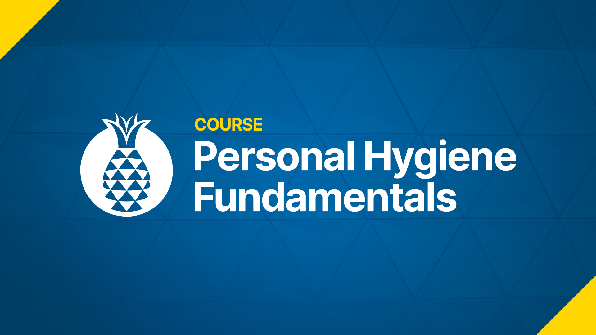 personal hygiene course title on blue background