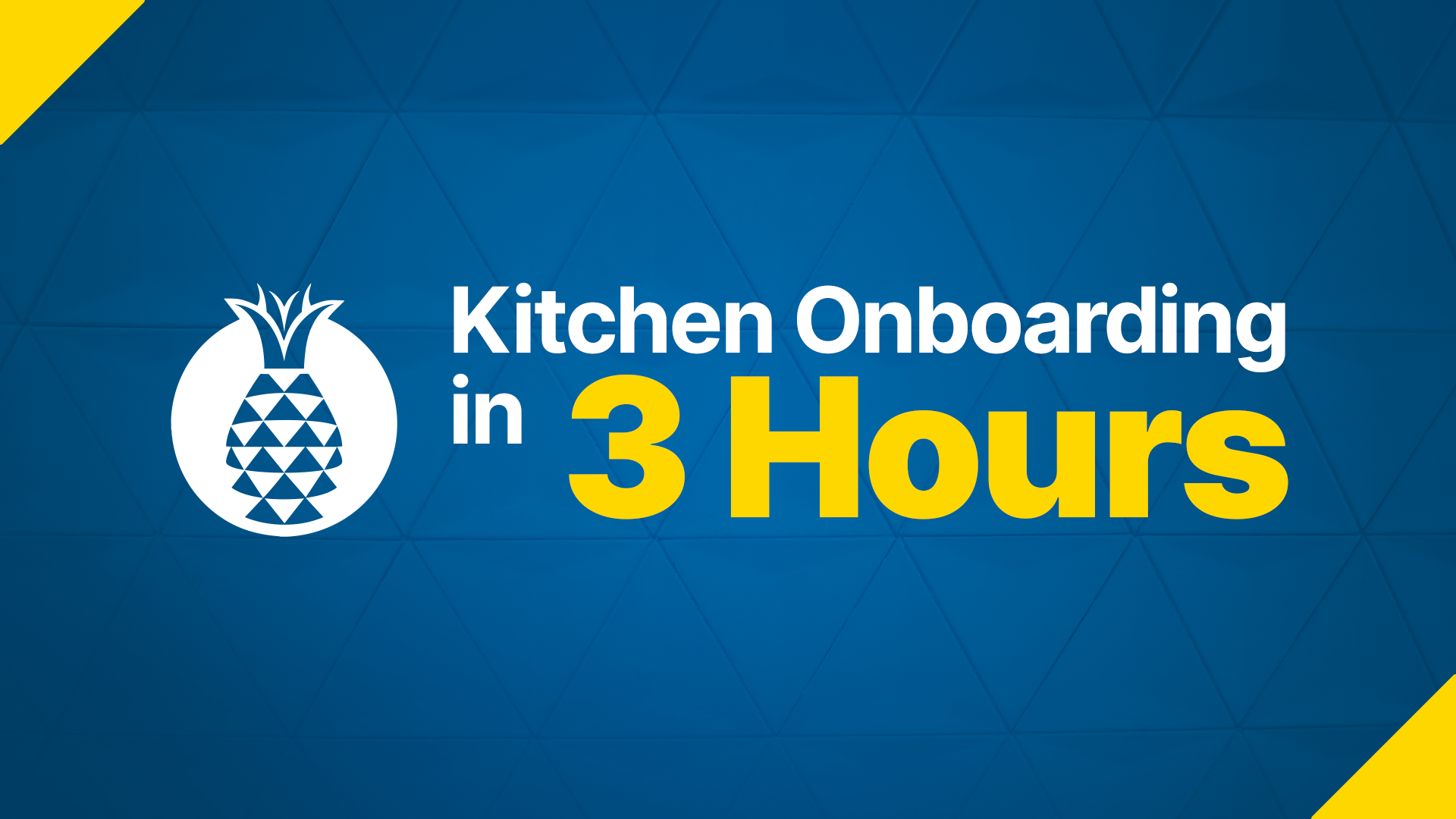 Kitchen Onboarding in 3 Hours title on blue background